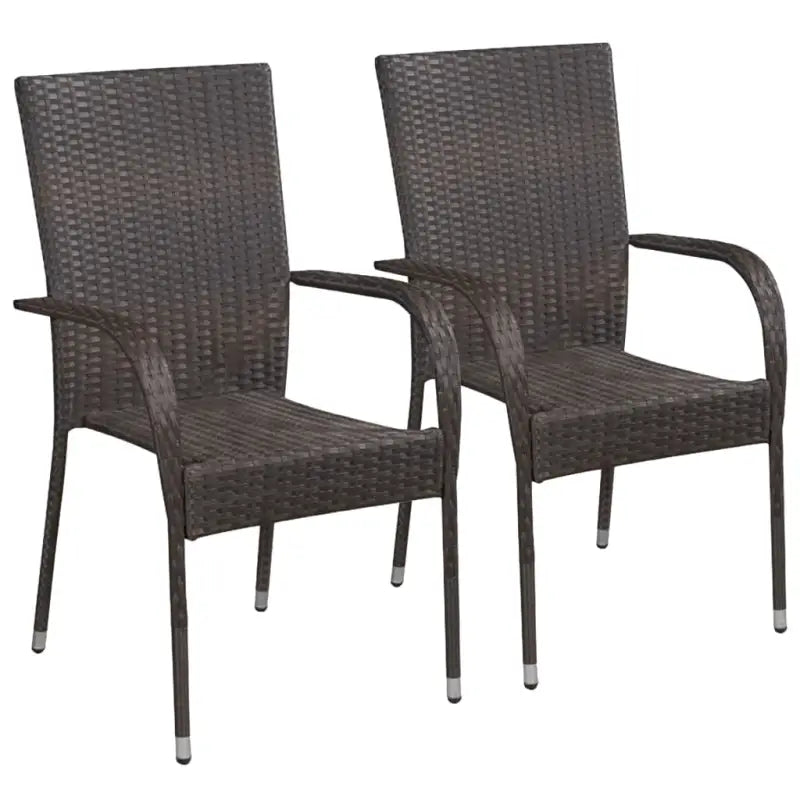 Bruin materiaal tuinset met gepoedercoat staal en weerbestendig PE-rattan - Bruin - Tuinsets