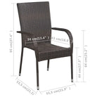 Bruin materiaal tuinset met gepoedercoat staal en weerbestendig PE-rattan - Bruin - Tuinsets