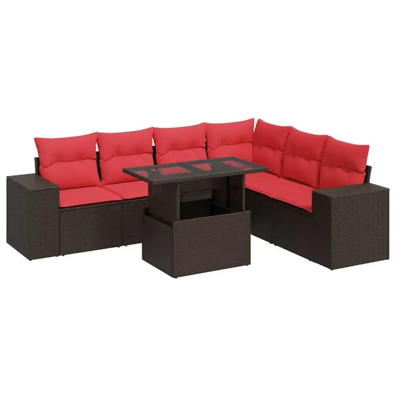 Bruine loungeset met gepoedercoat staal en waterdichte tas voor buitengebruik - Bruin / met opbergruimte - Tuinsets