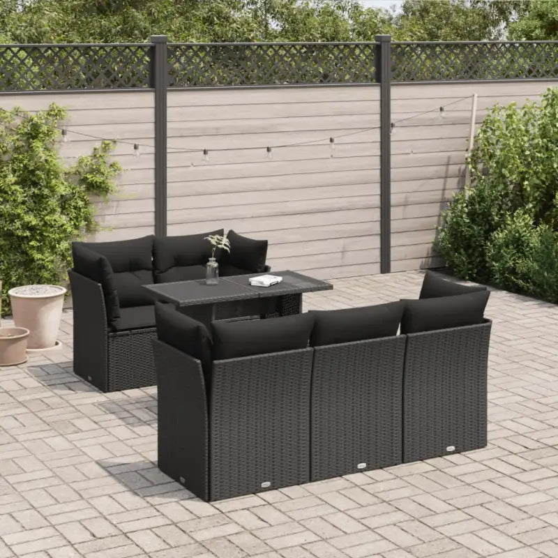 Bruine loungeset met gepoedercoat staal en waterdichte tas voor buiten - Zwart / met opbergruimte - Tuinsets