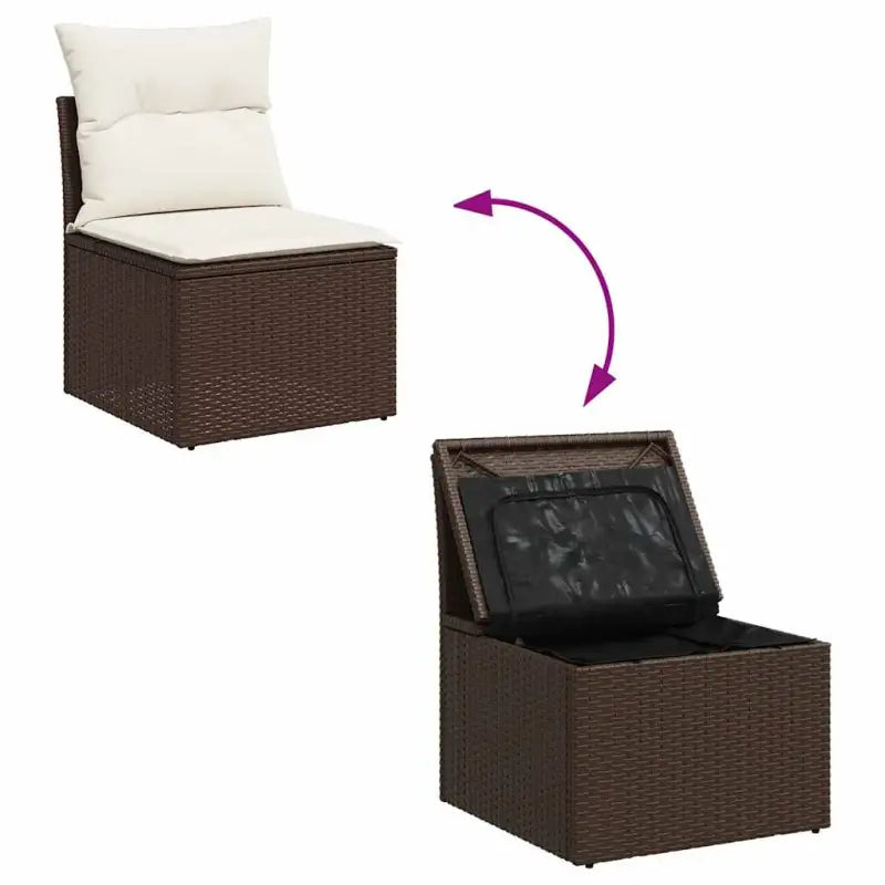 Bruine loungeset met gepoedercoat staal en waterdichte tas voor buiten - Tuinsets
