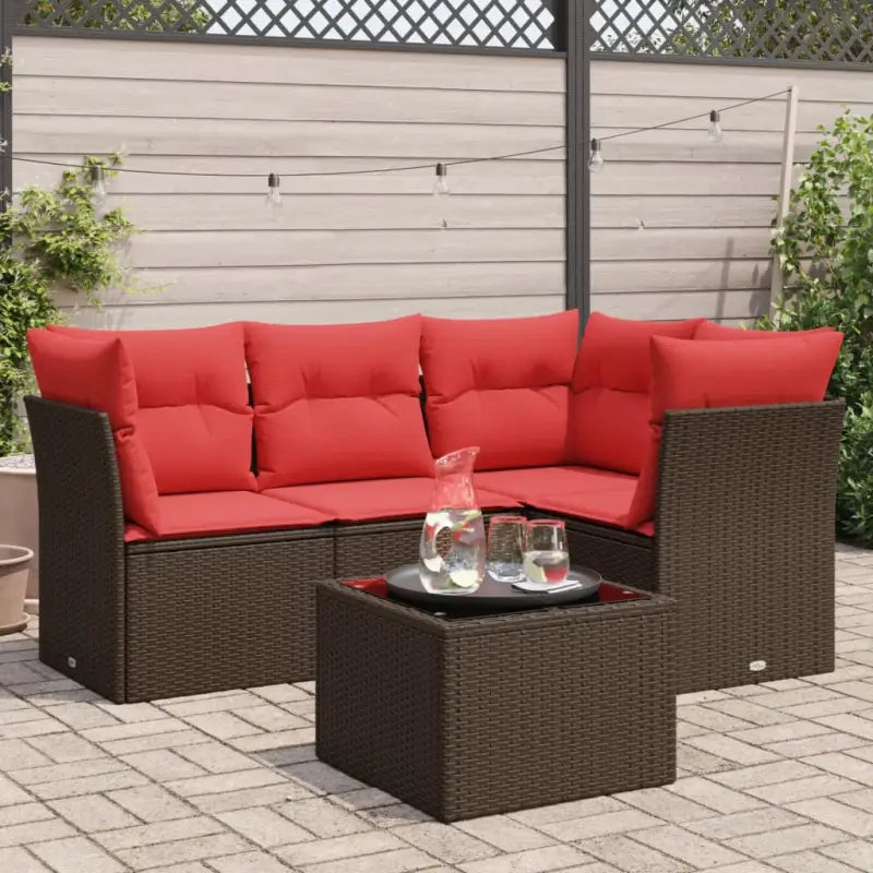 Bruine loungeset met gepoedercoat staal en waterdichte tas voor buiten - Tuinsets