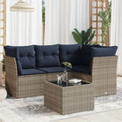 Bruine loungeset met gepoedercoat staal en waterdichte tas voor buiten - Grijs / Met tafel - Tuinsets