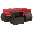 Bruine loungeset met gepoedercoat staal en waterdichte tas voor buiten - Bruin / met opbergruimte - Tuinsets