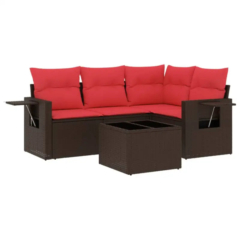 Bruine loungeset met gepoedercoat staal en waterdichte tas voor buiten - Tuinsets
