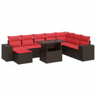 Bruine loungeset met gepoedercoat staal en waterdichte tas voor buiten - Bruin / met opbergruimte - Tuinsets