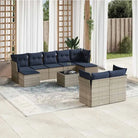 Bruine loungeset met gepoedercoat staal en waterdichte tas voor buiten ontspannen - Grijs en blauw / Met tafel