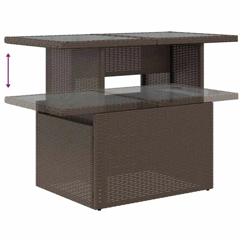 Bruine loungeset met gepoedercoat staal en waterdichte tas voor buiten - Bruin / met opbergruimte - Tuinsets