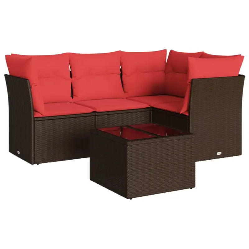 Bruine loungeset met gepoedercoat staal en waterdichte tas voor buiten - Tuinsets