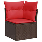 Bruine loungeset met gepoedercoat staal en waterdichte tas voor buiten - Bruin / met opbergruimte - Tuinsets