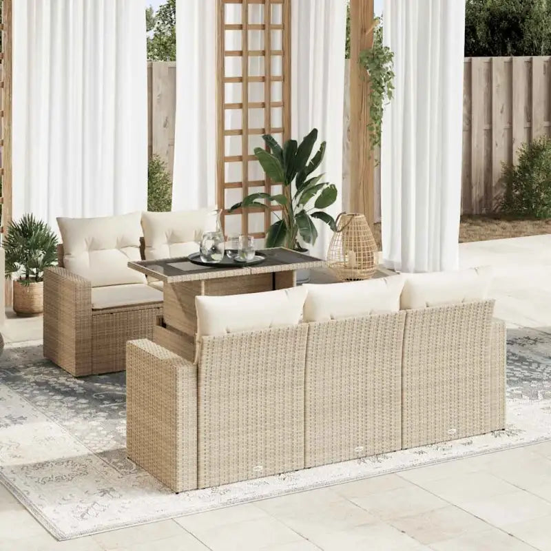 Bruine loungeset met gepoedercoat staal en waterdichte zak voor buitenplezier - beige en crèmekleurig