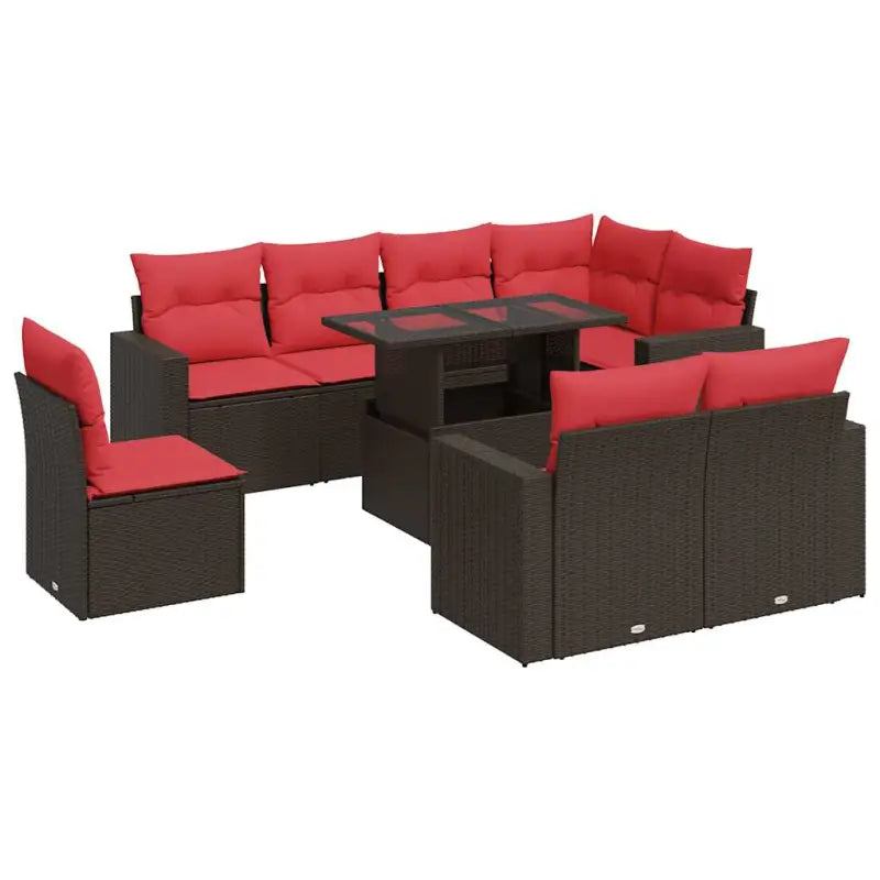 Bruine loungeset met gepoedercoated staal en waterdichte tas voor buiten - Bruin / met opbergruimte - Tuinsets