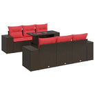 Bruine loungeset met waterdichte tas en gepoedercoat staal voor buiten - Bruin - Tuinsets