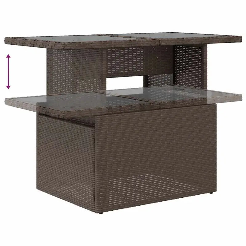 Bruine loungeset met waterdichte tas en gepoedercoat staal voor buiten - Bruin / met opbergruimte - Tuinsets
