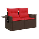Bruine loungeset met waterdichte tas en gepoedercoat staal voor buiten - Bruin / met opbergruimte - Tuinsets