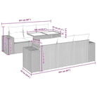 Bruine loungeset met waterdichte tas en gepoedercoat staal voor buiten - Bruin - Tuinsets