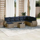 Bruine loungeset met waterdichte tas en gepoedercoat staal voor buiten - Grijs / Met tafel - Tuinsets