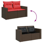 Bruine loungeset met waterdichte tas en gepoedercoat staal voor buiten - Bruin / met opbergruimte - Tuinsets