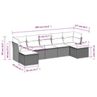 Bruine loungeset met waterdichte tas en gepoedercoat staal afmetingen - Tuinsets