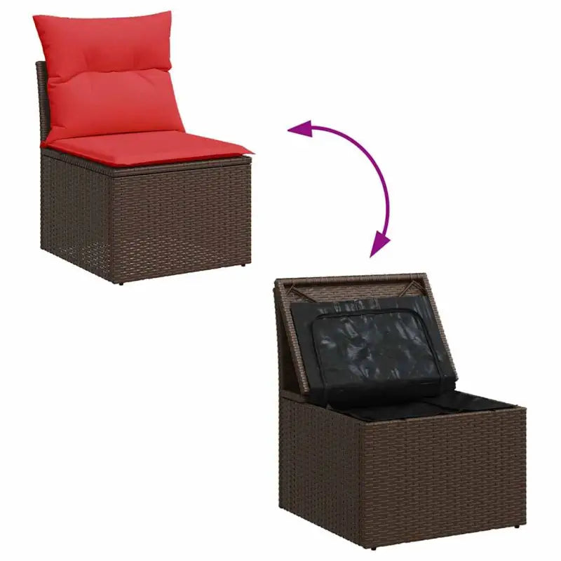Bruine loungeset met waterdichte zak en gepoedercoat staal afmetingen - Tuinsets
