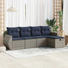 Bruine loungeset met waterdichte zak en gepoedercoat staal afmetingen - Grijs / met opbergruimte - Tuinsets