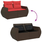 Bruine loungeset met waterdichte zak en gepoedercoat staal afmetingen - Tuinsets