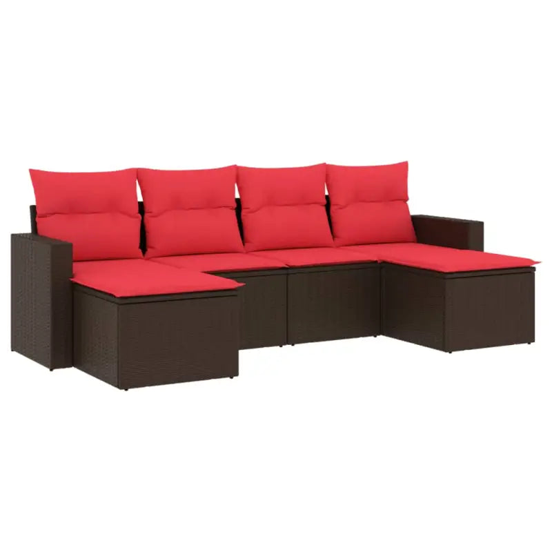 Bruine loungeset van gepoedercoat staal met comfortabele afmetingen - Tuinsets