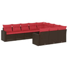 Bruine loungeset van gepoedercoat staal met comfortabele afmetingen - Tuinsets