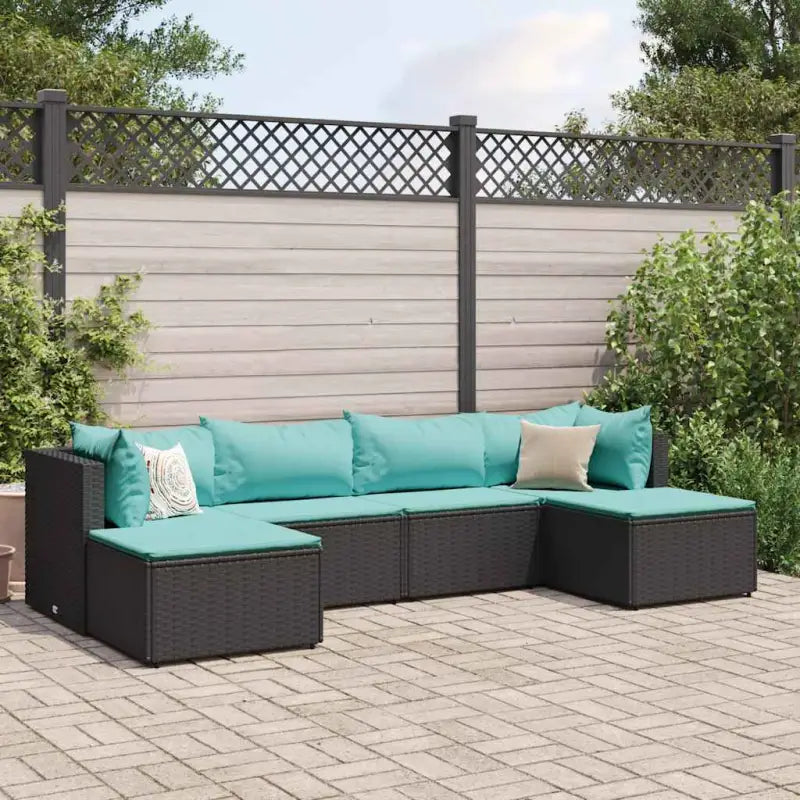 Bruine loungeset van gepoedercoat staal met ideale afmetingen voor tuin - Zwart en blauw - Tuinsets