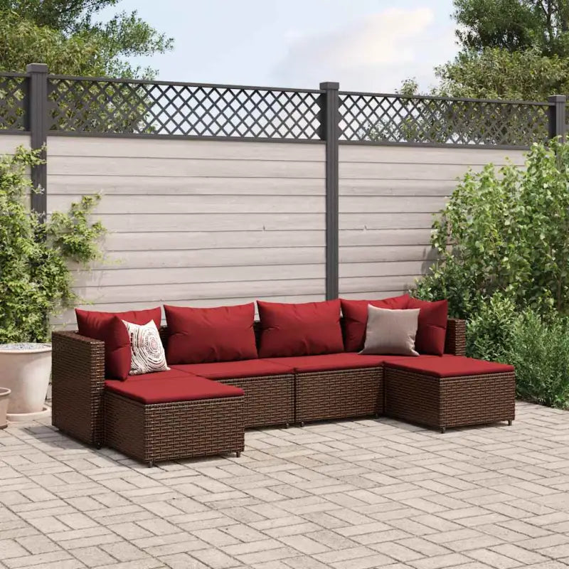 Bruine loungeset van gepoedercoat staal met ideale afmetingen voor tuin - Tuinsets