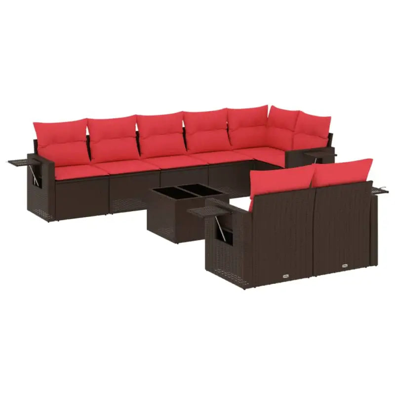 Bruine tuin loungeset met gepoedercoat staal en waterdichte tas - Tuinsets