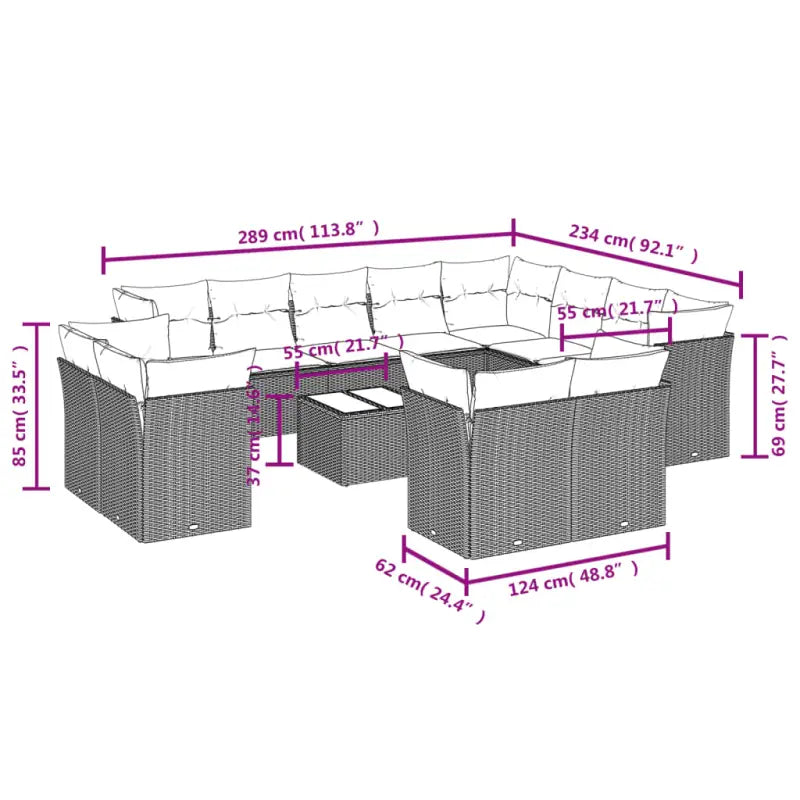 Bruine tuin loungeset met gepoedercoat staal en waterdichte tas - Tuinsets