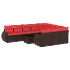 Bruine tuin loungeset met gepoedercoat staal en waterdichte tas - Tuinsets