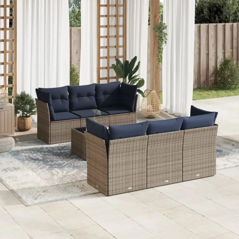 Bruine tuinset met gepoedercoat staal en waterdichte tas voor buitenplezier - Grijs / Tafel + 3x midden + hoek