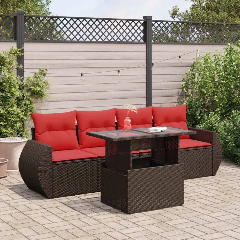 Bruine tuinset met gepoedercoat staal en waterdichte tas voor buitenplezier - Bruin / met opbergruimte - Tuinsets