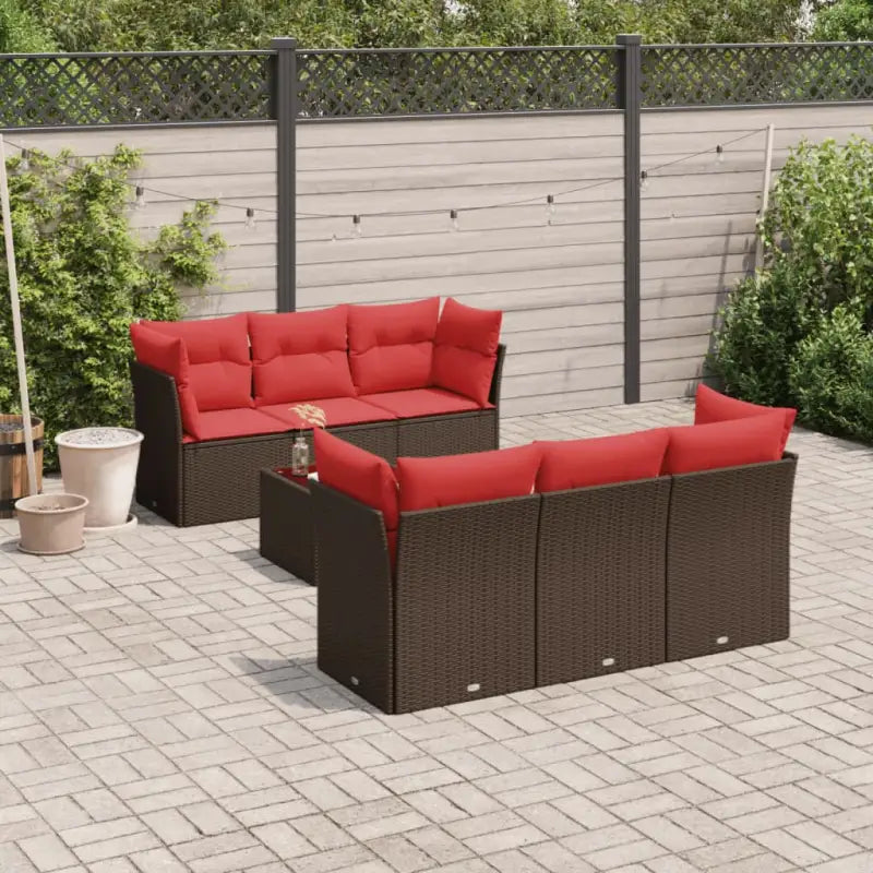 Bruine tuinset met gepoedercoat staal en waterdichte tas voor buitenplezier - Bruin / Tafel + 3x midden + hoek