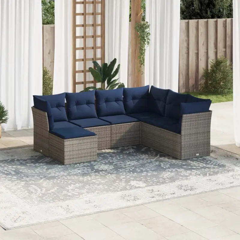 Bruine tuinset met waterdichte tas en gepoedercoat staal afmetingen - Grijs en blauw / Zonder tafel - Tuinsets