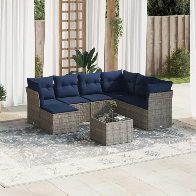 Bruine tuinset met waterdichte tas en gepoedercoat staal afmetingen - Grijs en blauw / Met tafel - Tuinsets