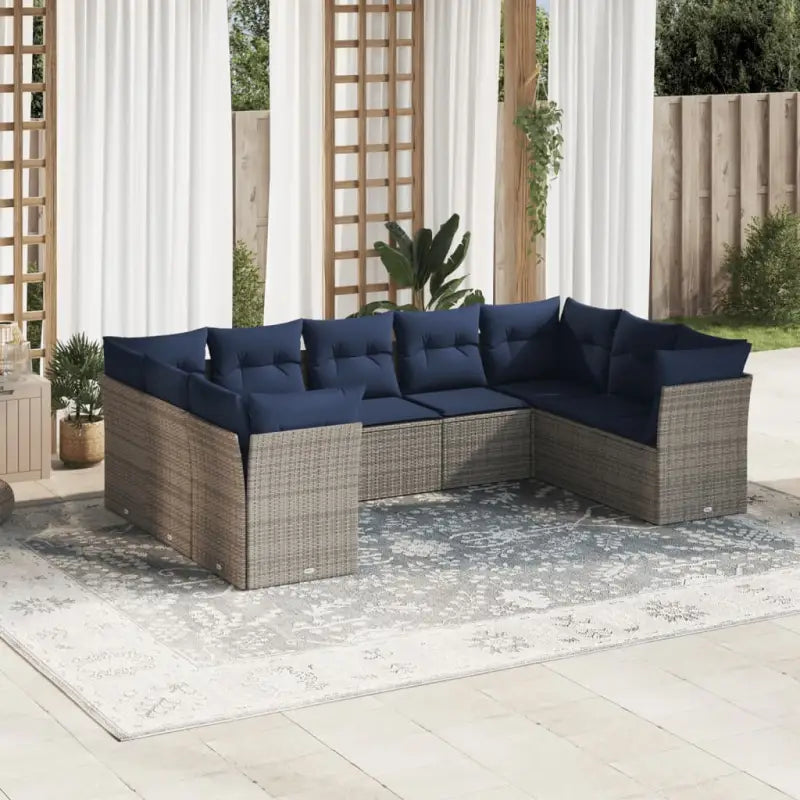 Bruine tuinset met waterdichte tas en gepoedercoat staal voor buiten - Grijs en blauw / Zonder tafel - Tuinsets