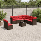 Bruine tuinset met waterdichte tas en gepoedercoat staal voor buiten - Bruin en rood / Met tafel - Tuinsets