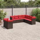 Bruine tuinset met waterdichte tas en gepoedercoat staal voor buiten - Bruin en rood / Zonder tafel - Tuinsets