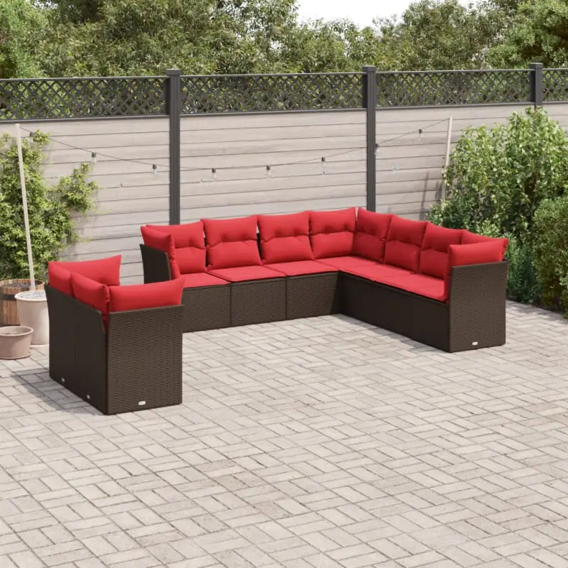 Bruine tuinset met waterdichte tas en gepoedercoat staal voor buiten - Bruin en rood / Zonder tafel - Tuinsets