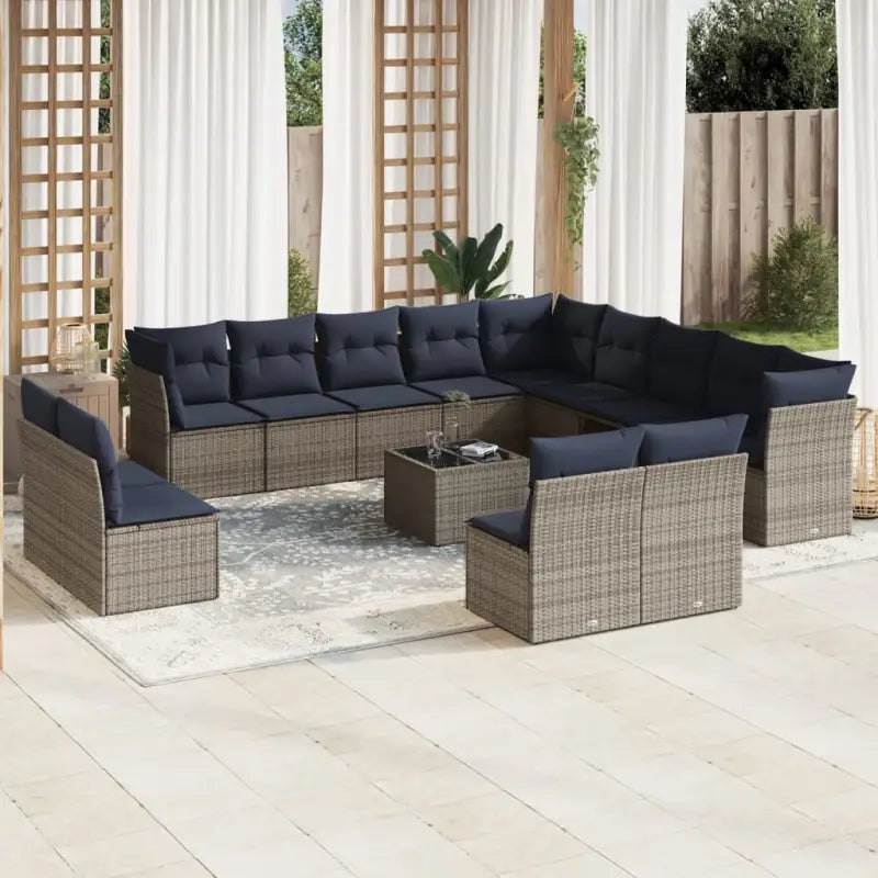 Bruine tuinset met waterdichte tas en gepoedercoat staal voor buiten - Grijs en blauw / Met tafel - Tuinsets