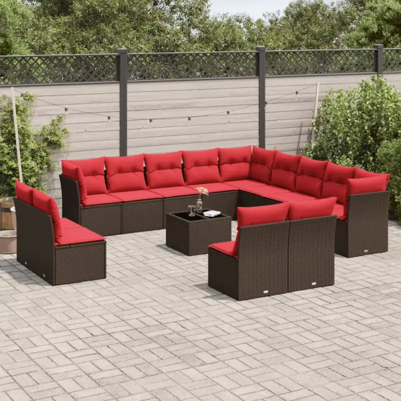 Bruine tuinset met waterdichte tas en gepoedercoat staal voor buiten - Bruin en rood / Met tafel - Tuinsets