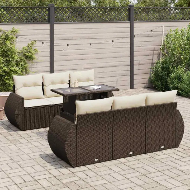 Bruine tuinset met waterdichte zak en gepoedercoat staal voor buiten pracht - Bruin en crème / met opbergruimte