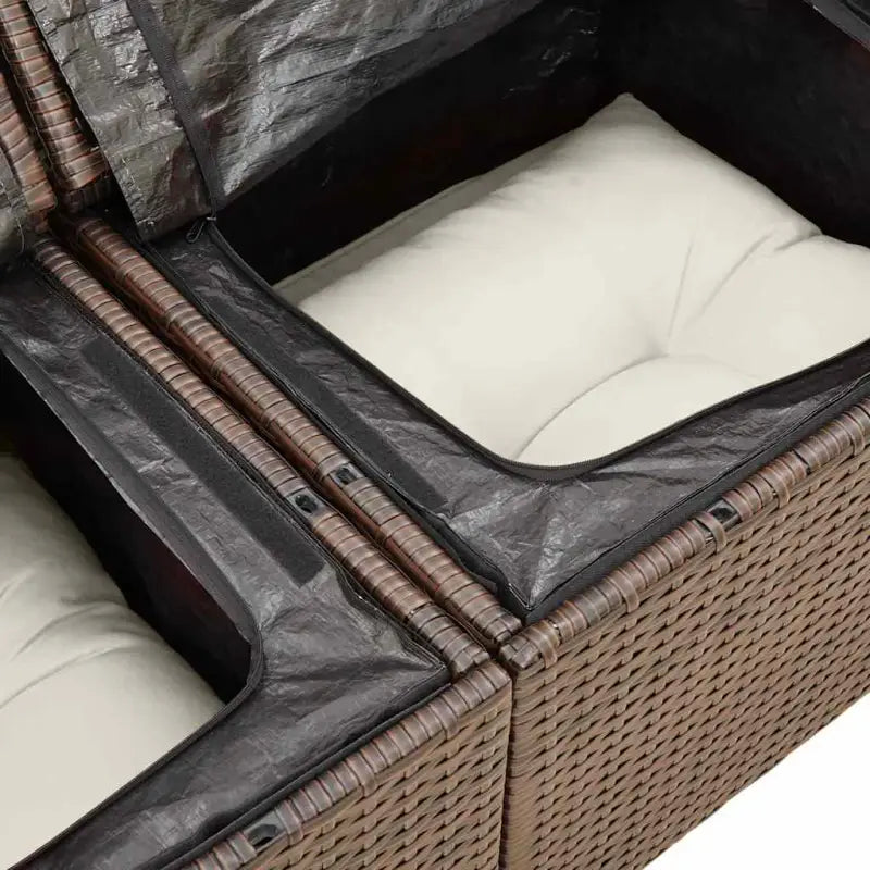 Bruine tuinset met waterdichte zak en gepoedercoat staal voor buiten pracht - Tuinsets
