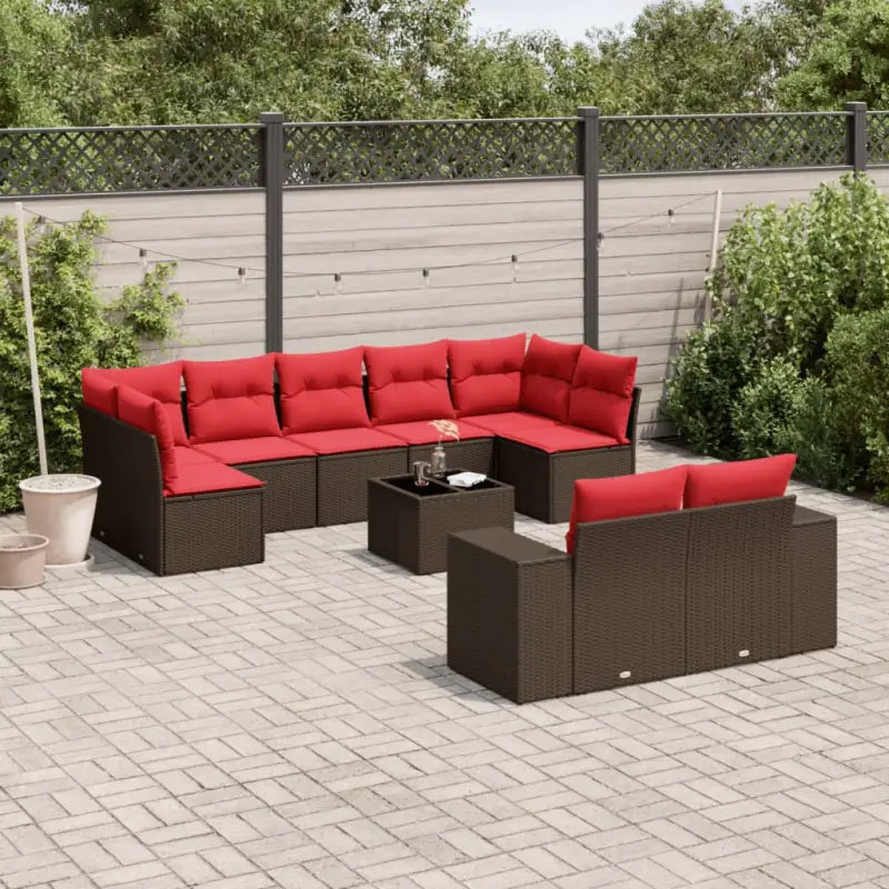 Bruine tuinset van gepoedercoat staal met waterdichte zak en optimale afmetingen - Bruin / Met tafel - Tuinsets