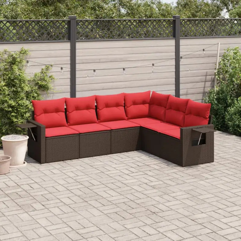 Bruine tuinstoel set met waterdichte tas en gepoedercoat staal - Bruin en rood / Zonder tafel - Tuinsets