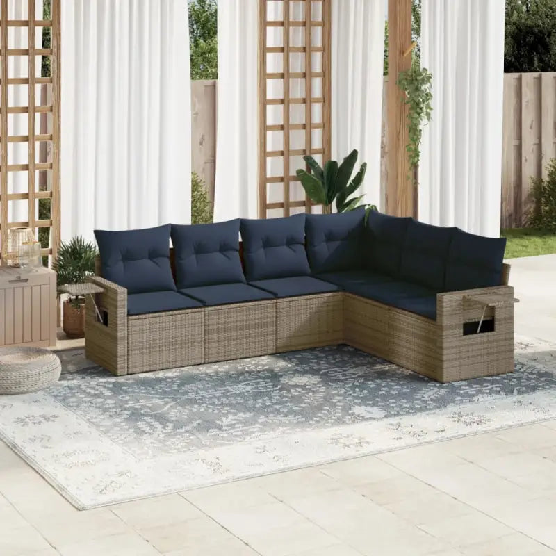 Bruine tuinstoel set met waterdichte tas en gepoedercoat staal - Grijs en blauw / Zonder tafel - Tuinsets