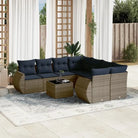 Bruine tuinstoelen en loungeset met gepoedercoat staal en waterdichte tas - Grijs en blauw - Tuinsets